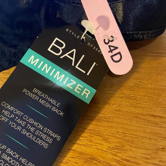 **Bali** Satin Tracings Minimizer Bra Style DF3562 Black - Picture 5 of 6